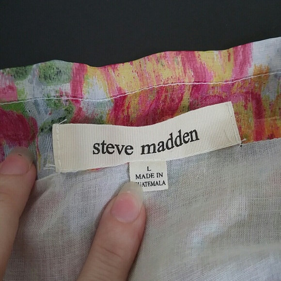 Steve Madden strapless floral watercolor dress size large - Picture 4 of 5